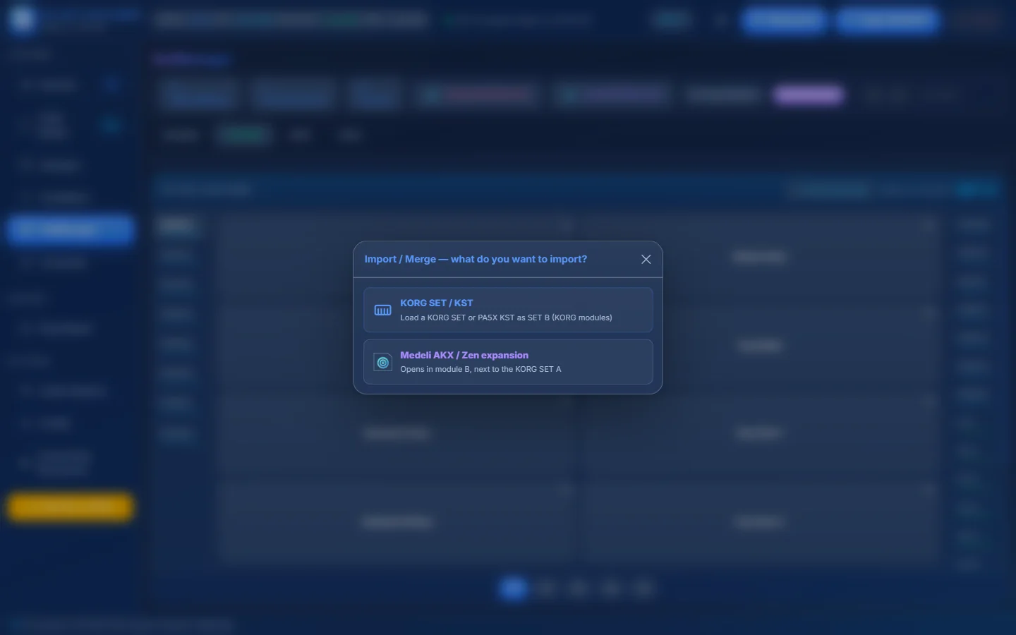 Import / Merge — what do you want to import?
